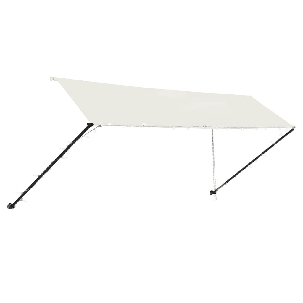 Sisäänkelattava markiisi LEDillä 400x150 cm kerma hinta ja tiedot | Aurinkovarjot ja markiisit | hobbyhall.fi