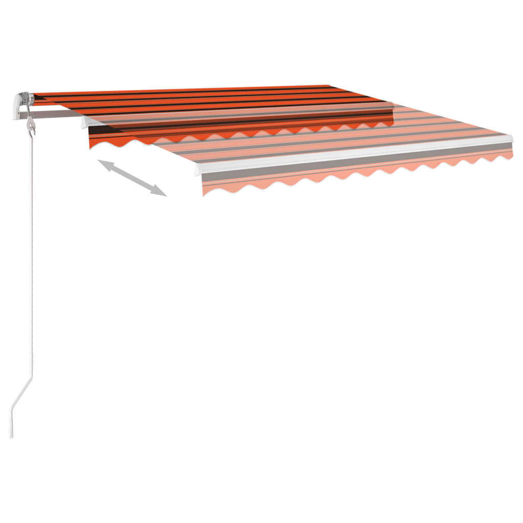 Sisäänkelattava markiisi LED/tuulisens. 350x250cm oranssiruskea hinta ja tiedot | Aurinkovarjot ja markiisit | hobbyhall.fi