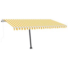 Itseseisova automaattimarkiisi, keltainen / valkoinen, 400x300 cm hinta ja tiedot | Aurinkovarjot ja markiisit | hobbyhall.fi