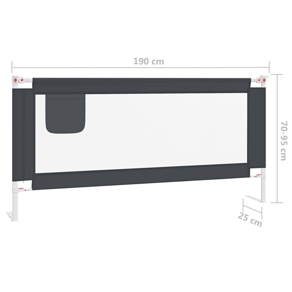 Turvalaita sänkyyn tummanharmaa 190x25 cm kangas hinta ja tiedot | Lasten turvallisuus | hobbyhall.fi