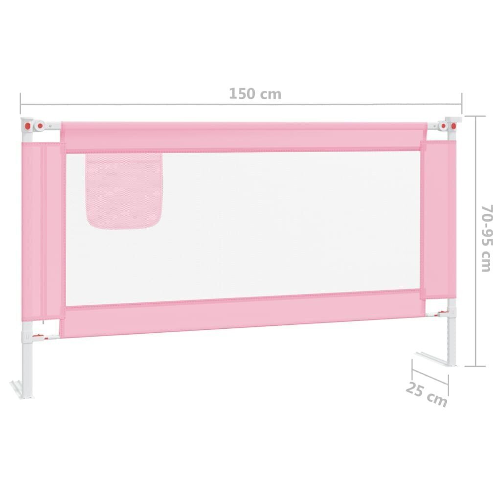 Turvalaita sänkyyn pinkki 150x25 cm kangas hinta ja tiedot | Lasten turvallisuus | hobbyhall.fi