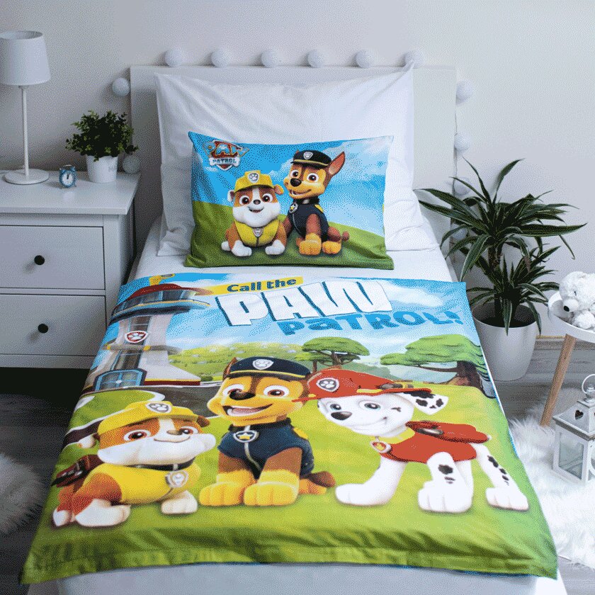 Paw Patrol PP121 Baby -pussilakanasetti, 100 x 135 cm + 1 tyynyliina 40 x 60 cm hinta ja tiedot | Pussilakanat | hobbyhall.fi