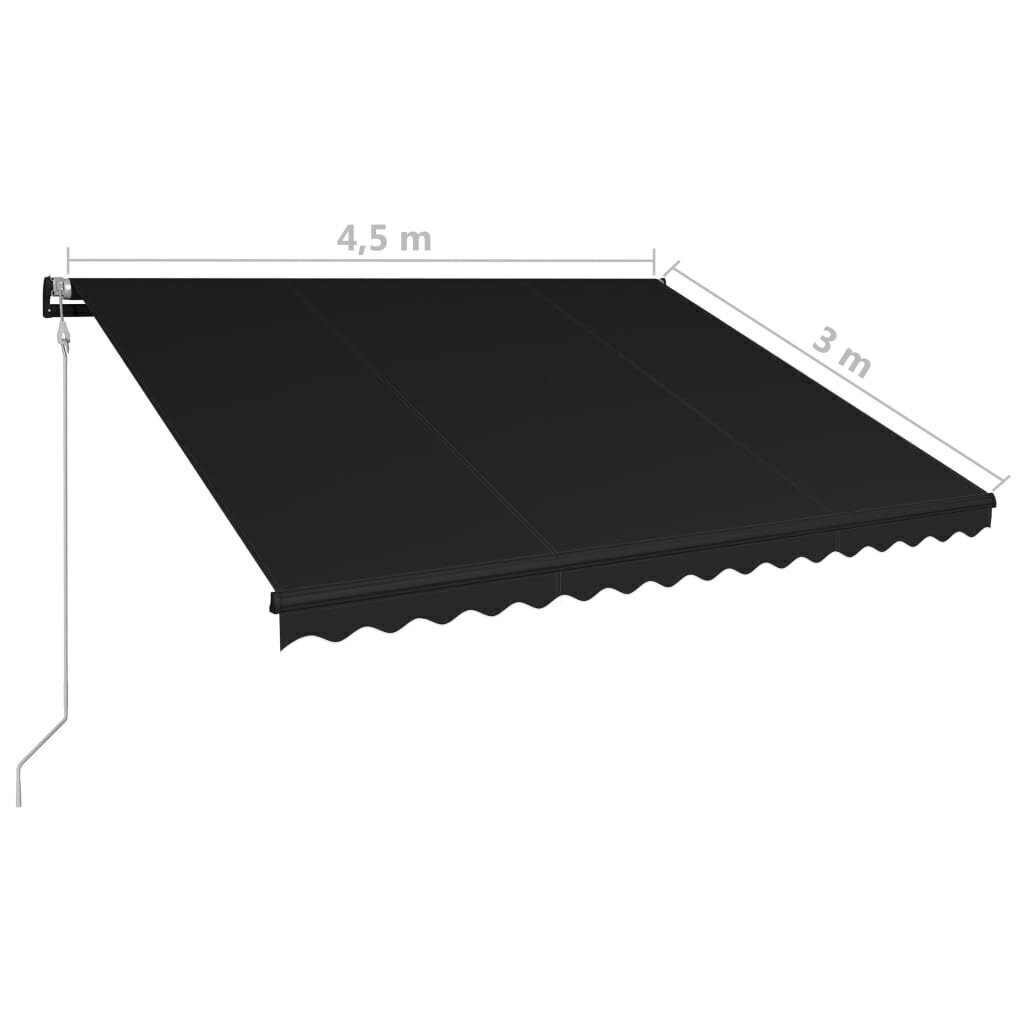 Automaattisesti sisäänkelattava markiisi 450x300 cm antrasiitti hinta ja tiedot | Aurinkovarjot ja markiisit | hobbyhall.fi