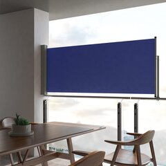 Sisäänvedettävä terassin sivumarkiisi 100x300 cm sininen hinta ja tiedot | Aurinkovarjot ja markiisit | hobbyhall.fi