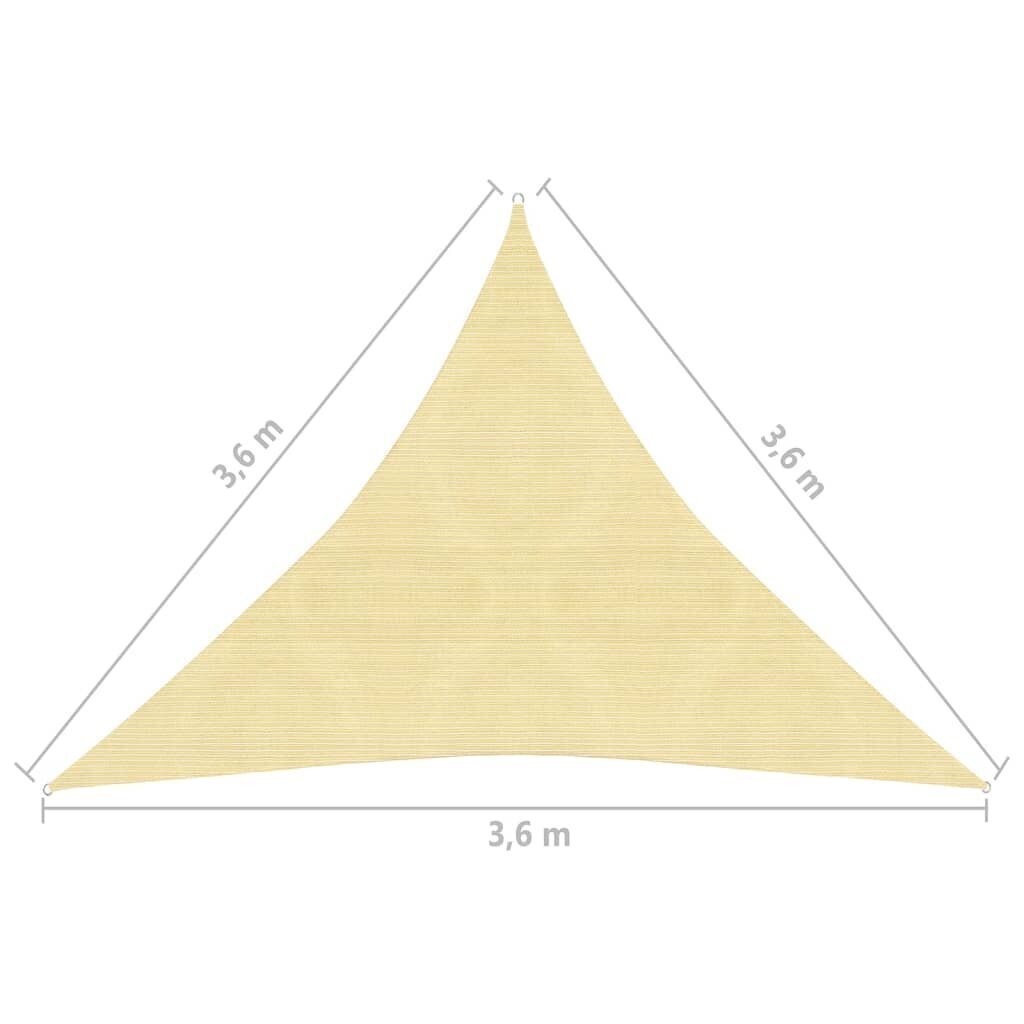 Suojapeite, HDPE, kolmio, 3,6x3,6x3,6 m, beige hinta ja tiedot | Aurinkovarjot ja markiisit | hobbyhall.fi