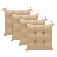 Tuolityynyt, 4 kpl, 50x50x7 cm, beige hinta ja tiedot | Istuintyynyt, pehmusteet ja päälliset | hobbyhall.fi