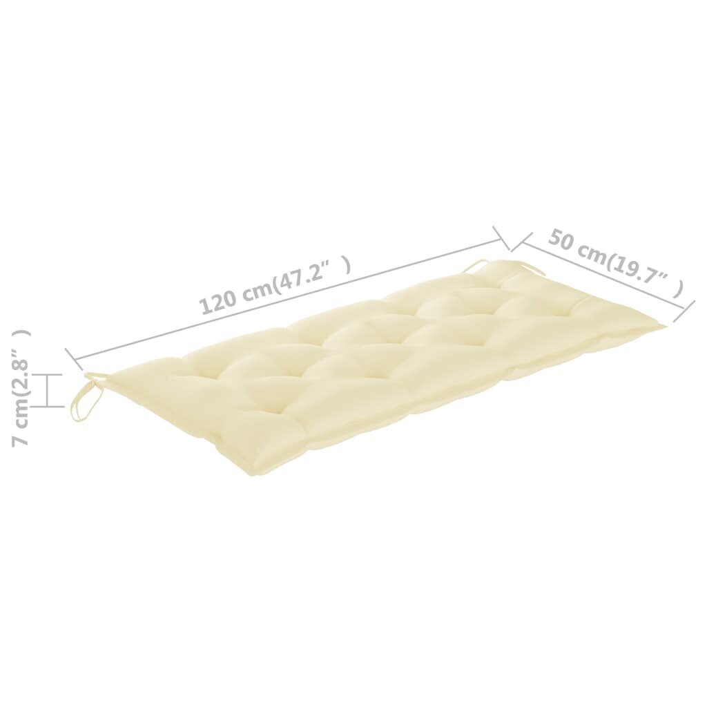 Tyyny puutarhapenkille, beige, 120x50x7 cm hinta ja tiedot | Istuintyynyt, pehmusteet ja päälliset | hobbyhall.fi