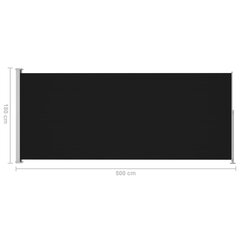 Sisäänvedettävä terassin sivumarkiisi 180x500 cm musta hinta ja tiedot | Aurinkovarjot ja markiisit | hobbyhall.fi