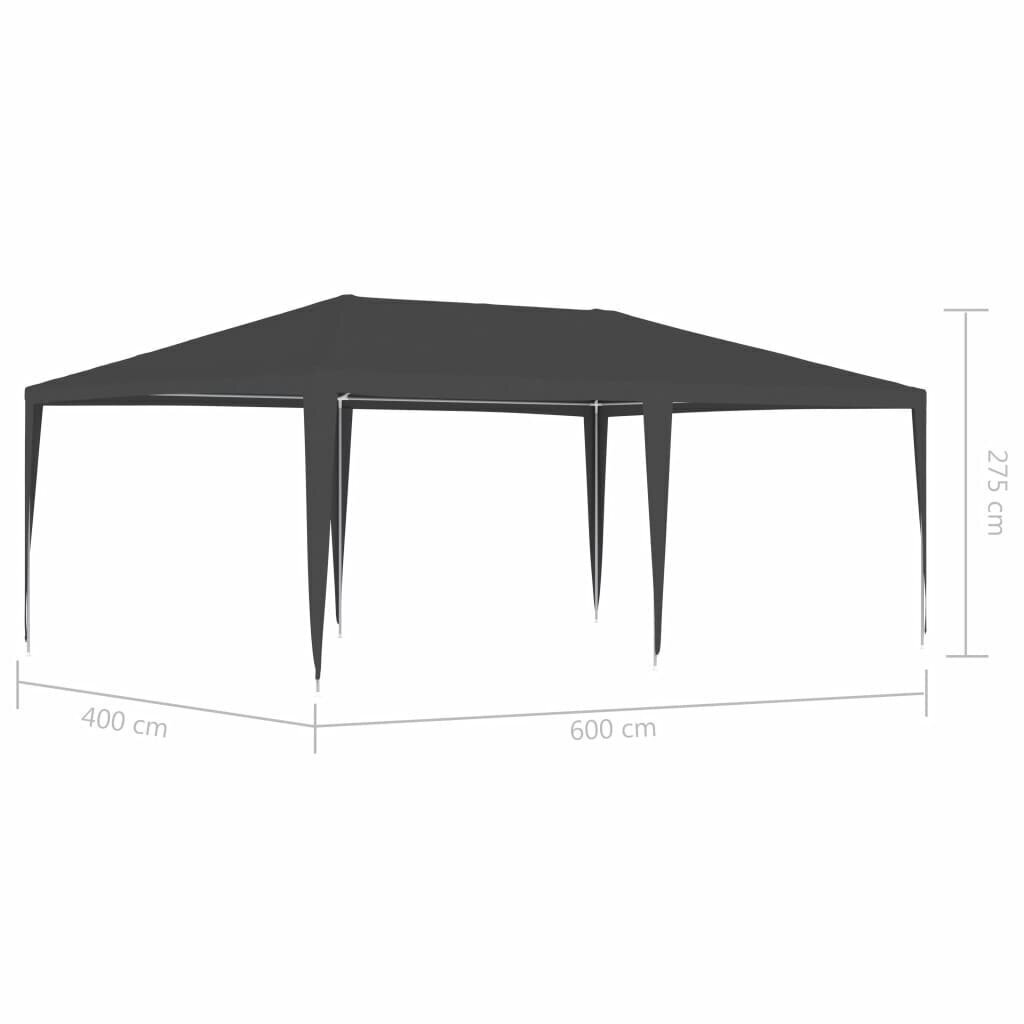 Ammattilaisten juhlateltta 4x6 m antrasiitti 90 g/m² hinta ja tiedot | Puutarhapaviljongit | hobbyhall.fi