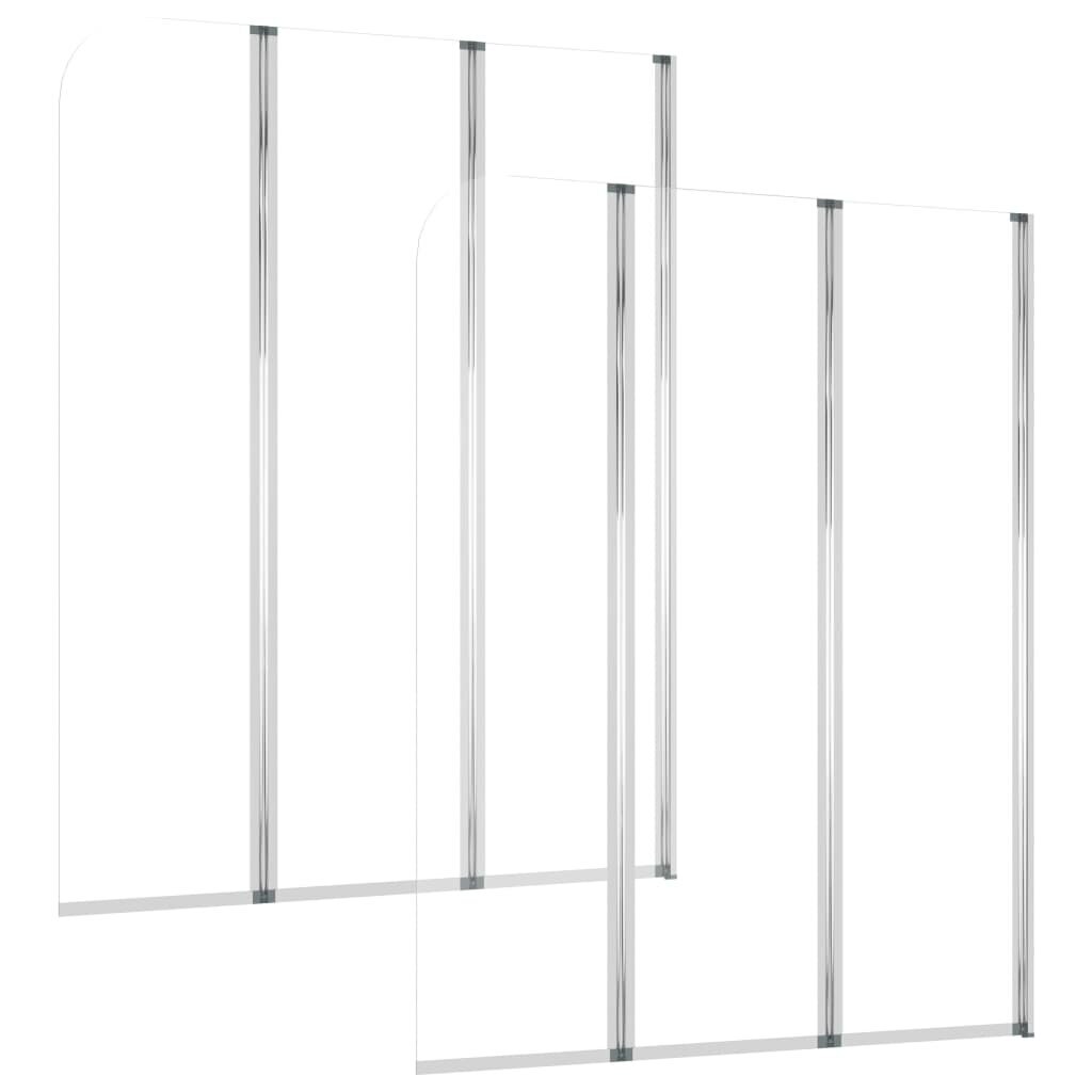 vidaXL Kylpyammeen seinät 2 kpl 104x130 cm karkaistu lasi läpinäkyvä hinta ja tiedot | Suihkukaapit ja suihkunurkat | hobbyhall.fi