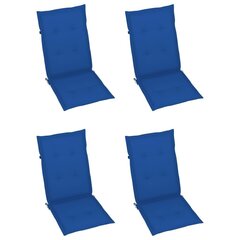Puutarhatuolit sinisillä tyynyillä, 4 kpl, ruskea hinta ja tiedot | Puutarhatuolit | hobbyhall.fi