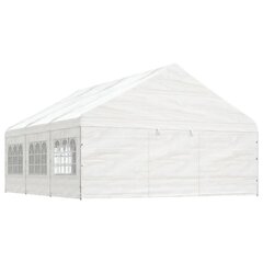 Huvimaja katolla valkoinen 6,69x5,88x3,75 m polyeteeni hinta ja tiedot | Puutarhapaviljongit | hobbyhall.fi