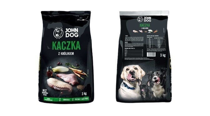 John Dog Premium ankkaa ja jänistä, 3 kg hinta ja tiedot | Koiran kuivaruoka | hobbyhall.fi