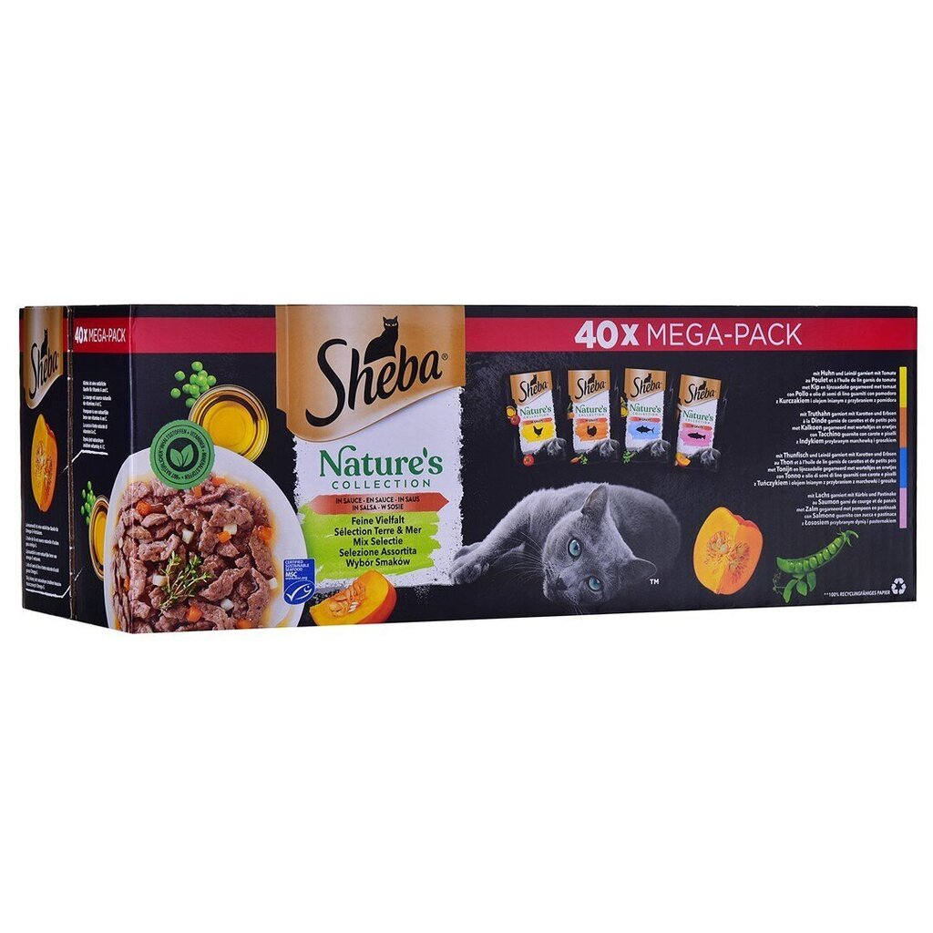 Sheba Nature purkki siipikarjalla ja kalalla, 40x85g hinta ja tiedot | Kissanruoka | hobbyhall.fi