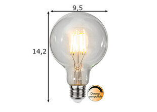 LED-lamppu himmennettävä G95 E27 2700K 470lm 4,7W 9,5x14,5cm 352-46-2 hinta ja tiedot | Lamput | hobbyhall.fi