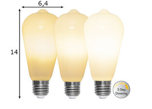 LED polttimo ST64 E27 2700K 600lm 6,5W 6,4x14cm 3-portainen himmennys 375-85 hinta ja tiedot | Lamput | hobbyhall.fi