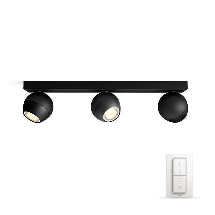 Hue White ambiance Buckram kohdevalaisin 3x5.5W musta hinta ja tiedot | Lamput | hobbyhall.fi