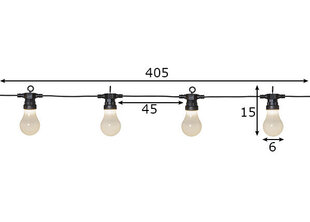 Lamppusarja musta 10 LED 3W 405cm Circus 476-81 hinta ja tiedot | Jouluvalot | hobbyhall.fi