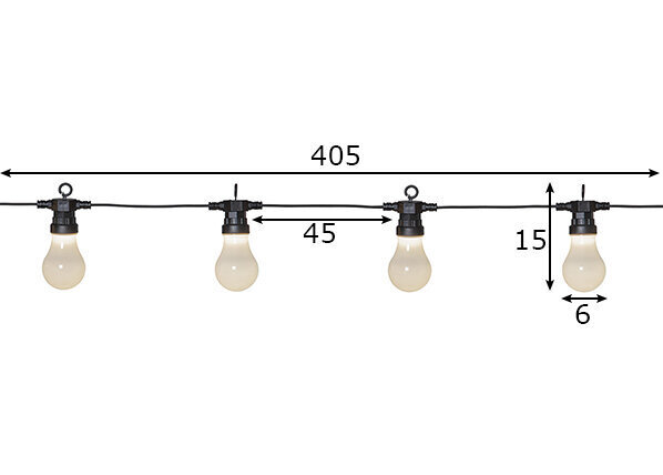 Lamppusarja musta 10 LED 3W 405cm Circus 476-81 hinta ja tiedot | Jouluvalot | hobbyhall.fi