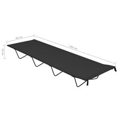 Retkisängyt 2 kpl 180x60x19 cm Oxford-kangas ja teräs musta hinta ja tiedot | Retkeilyvarusteet | hobbyhall.fi