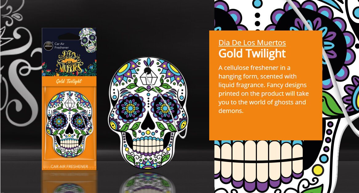 Dia De Los Muertos Gold Twilight auton ilmanraikastin hinta ja tiedot | Ilmanraikastimet autoon | hobbyhall.fi