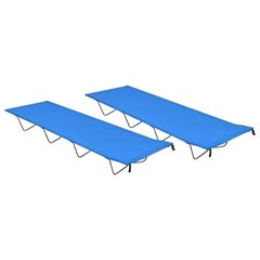 Retkisängyt 2 kpl 180x60x19 cm Oxford-kangas ja teräs sininen hinta ja tiedot | Retkeilyvarusteet | hobbyhall.fi