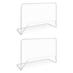 Jalkapallomaalit verkolla 2 kpl teräs 182x61x122 cm valkoinen hinta ja tiedot | vidaXL Jalkapallo | hobbyhall.fi