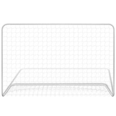 Jalkapallomaalit verkolla 2 kpl teräs 182x61x122 cm valkoinen hinta ja tiedot | vidaXL Jalkapallo | hobbyhall.fi