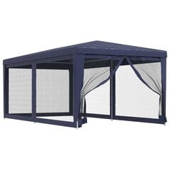 Juhlateltta 6 verkkosivuseinää sininen 3x6 m HDPE hinta ja tiedot | Puutarhapaviljongit | hobbyhall.fi