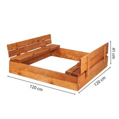 Puinen hiekkalaatikko Springos SB120SI, 120x120cm hinta ja tiedot | Hiekkalaatikot | hobbyhall.fi