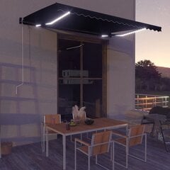 Sisäänkelattava markiisi LED-valoilla 450x300 cm antrasiitti hinta ja tiedot | Aurinkovarjot ja markiisit | hobbyhall.fi