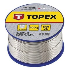 Juotos 60 % Sn, halkaisija 1,0 mm SW26, 100 g, läpipainopakkaus hinta ja tiedot | Topex Kodin remontointi | hobbyhall.fi