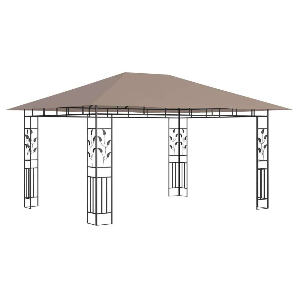 Huvimaja hyttysverkolla 4x3x2,73 m harmaanruskea 180 g/m² hinta ja tiedot | Puutarhapaviljongit | hobbyhall.fi