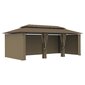 Huvimaja verhoilla 600x298x270 cm ruskeanharmaa 180 g/m² hinta ja tiedot | Puutarhapaviljongit | hobbyhall.fi