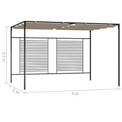 Huvimaja sisäänvedettävä katto 3x4x2,3 m taupe 180 g/m² hinta ja tiedot | Puutarhapaviljongit | hobbyhall.fi