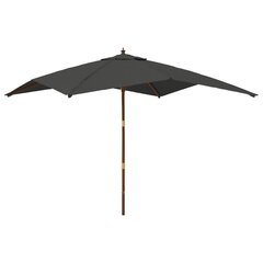 Puutarhan aurinkovarjo puutolppa antrasiitti 300x300x273 cm hinta ja tiedot | Aurinkovarjot ja markiisit | hobbyhall.fi