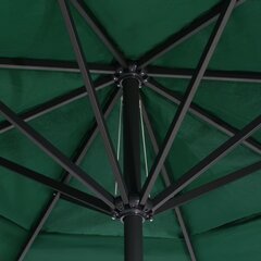 Ulkosateenvarjo alumiinitangolla, 600 cm, vihreä hinta ja tiedot | Aurinkovarjot ja markiisit | hobbyhall.fi