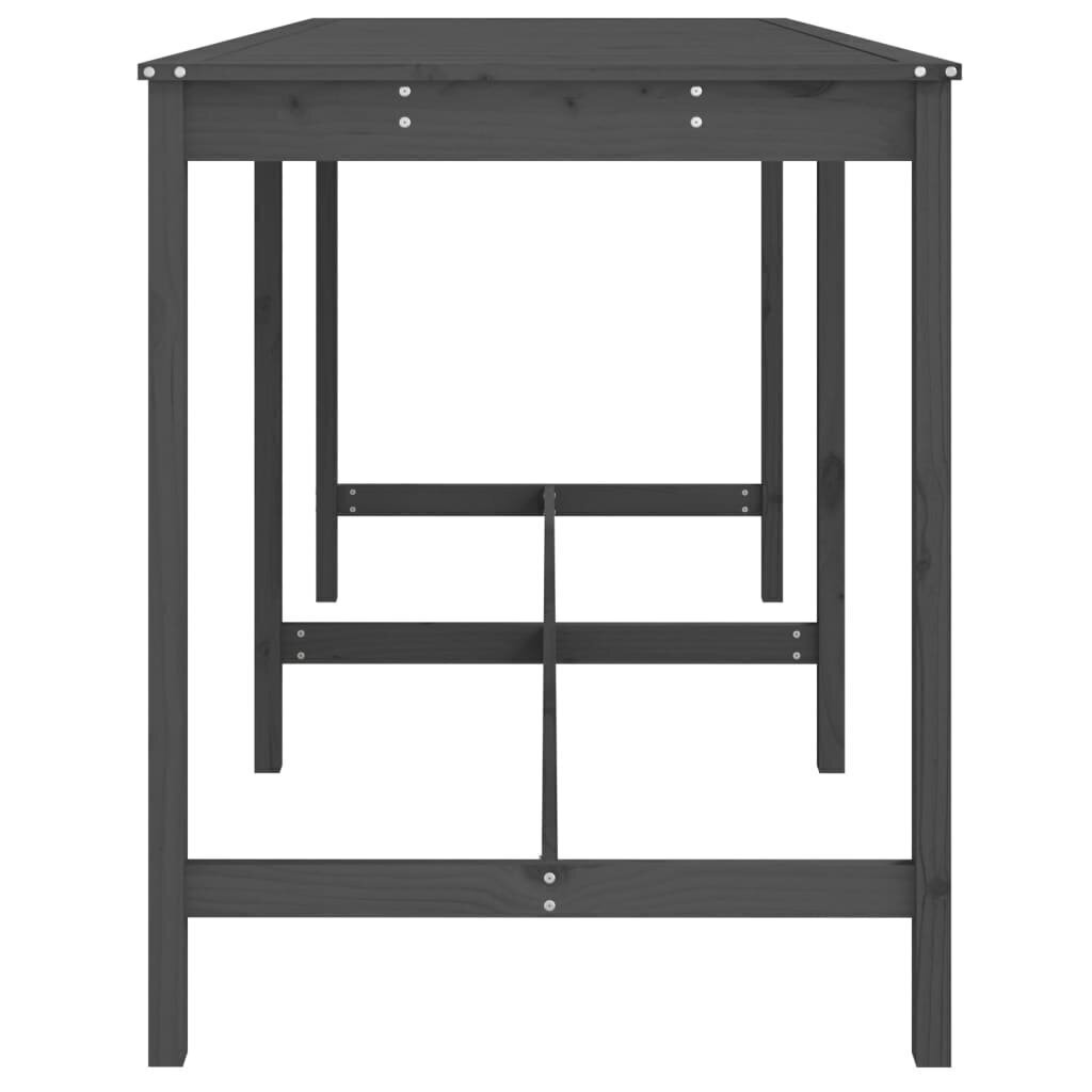 Puutarhapöytä harmaa 203,5x90x110 cm täysi mänty hinta ja tiedot | Puutarhapöydät | hobbyhall.fi