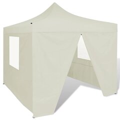 Pop-up taitettava paviljonki, kermanvärinen, 3 x 3 m, 4 seinää hinta ja tiedot | Puutarhapaviljongit | hobbyhall.fi