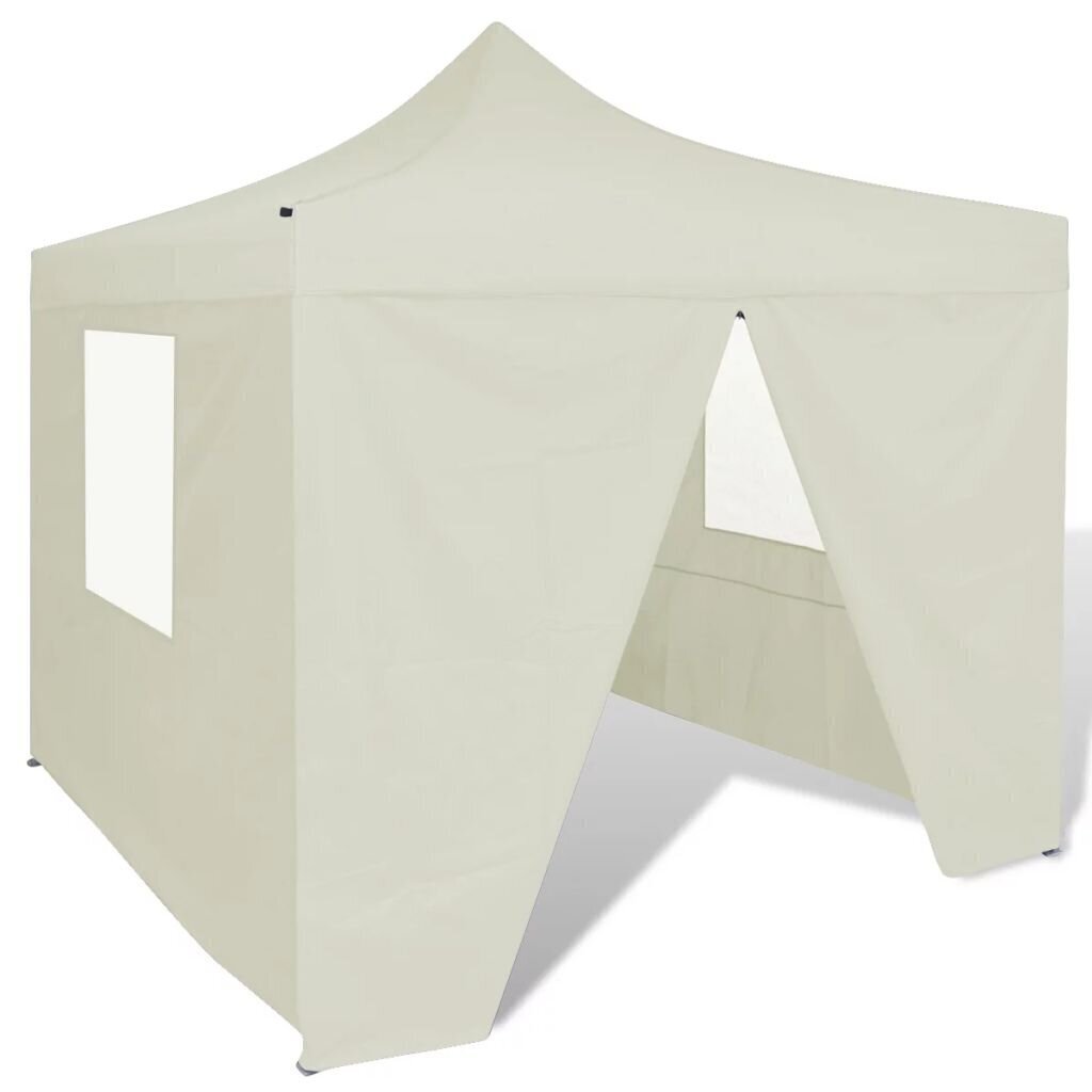 Pop-up taitettava paviljonki, kermanvärinen, 3 x 3 m, 4 seinää hinta ja tiedot | Puutarhapaviljongit | hobbyhall.fi