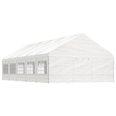 Huvimaja katolla valkoinen 11,15x5,88x3,75 m polyeteeni hinta ja tiedot | Puutarhapaviljongit | hobbyhall.fi