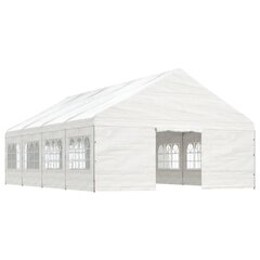Huvimaja katolla valkoinen 8,92x5,88x3,75 m polyeteeni hinta ja tiedot | Puutarhapaviljongit | hobbyhall.fi