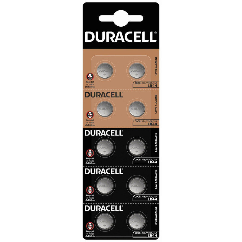 Paristot DURACELL LR44, HSDC 2 kpl. x 5 kpl. paketti hinta ja tiedot | Paristot | hobbyhall.fi