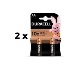 Paristot DURACELL AA, LR6, 2 kpl x 2 kpl. paketti hinta ja tiedot | Paristot | hobbyhall.fi