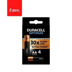 Paristot Duracell Optimum, AA, 4 kpl. x 2 pakkaus hinta ja tiedot | Paristot | hobbyhall.fi