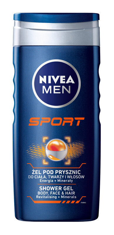 Miesten suihkugeeli Nivea Men Sport, 6 x 250 ml hinta ja tiedot | Suihkusaippuat ja suihkugeelit | hobbyhall.fi