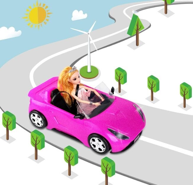 Auto Barbie-nukelle, vaaleanpunainen hinta ja tiedot | Tyttöjen lelut | hobbyhall.fi