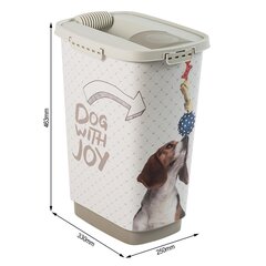 Koiranruokasäiliö Rotho Cody, beige, 25 l hinta ja tiedot | Ruokakupit ja ruokintatarvikkeet | hobbyhall.fi