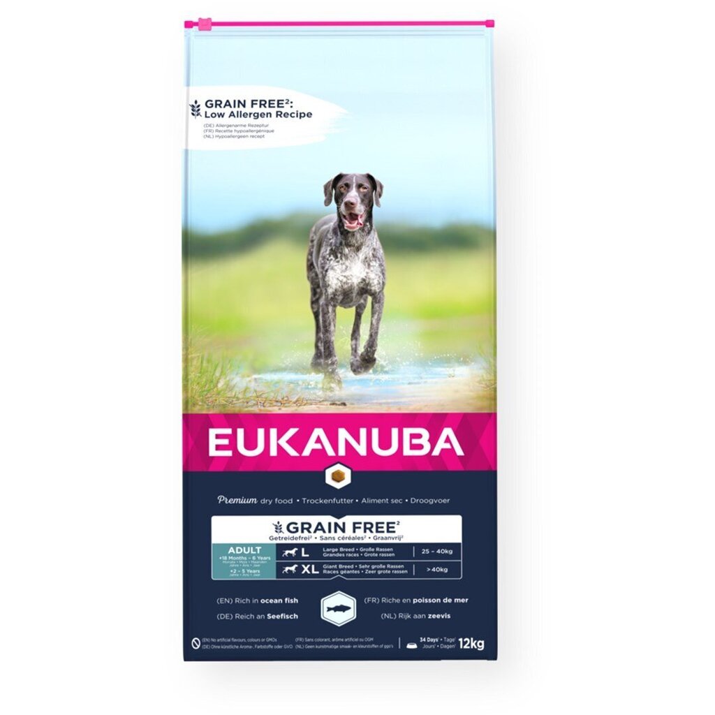 Eukanuba, kala, 12 kg hinta ja tiedot | Koiran kuivaruoka | hobbyhall.fi