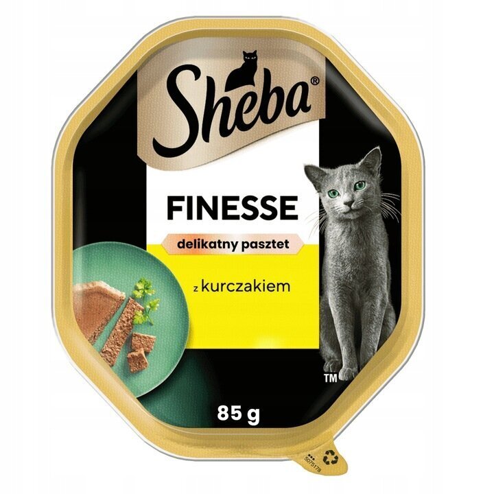 Sheba Finesse täysravinto kissoille, kanatahna, 22 x 85 g hinta ja tiedot | Kissanruoka | hobbyhall.fi